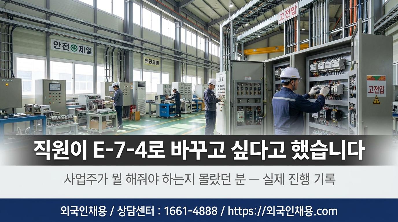 직원이 E-7-4로 바꾸고 싶다고 했습니다 — 사업주 입장에서 본 과정