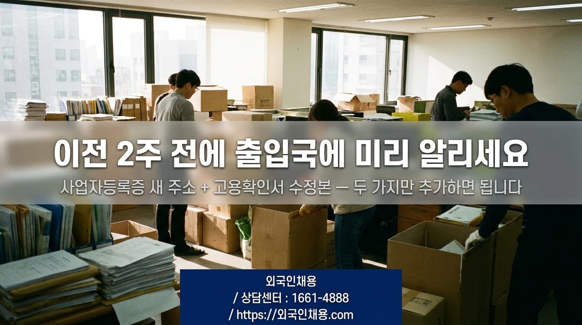 E-7-1 심사 중 사업장 이전 보완 서류 목록