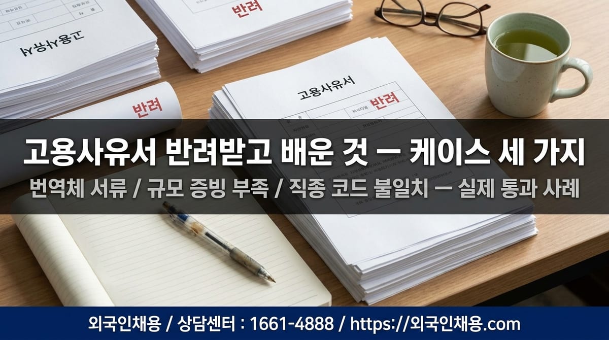 E-7-1 고용사유서 반려 후 재작성 성공 사례 세 가지