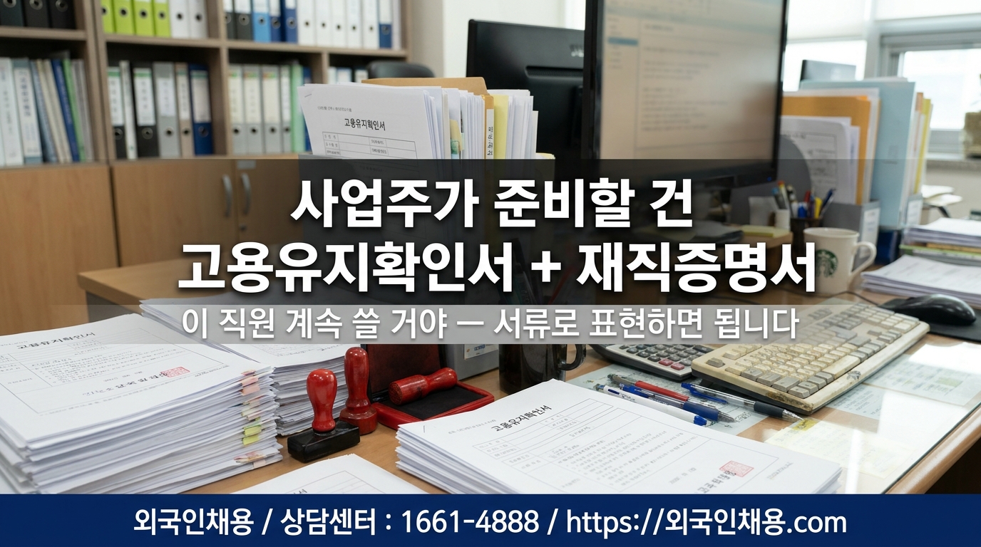 E-7-4 자격변경 사업주 준비 서류 목록