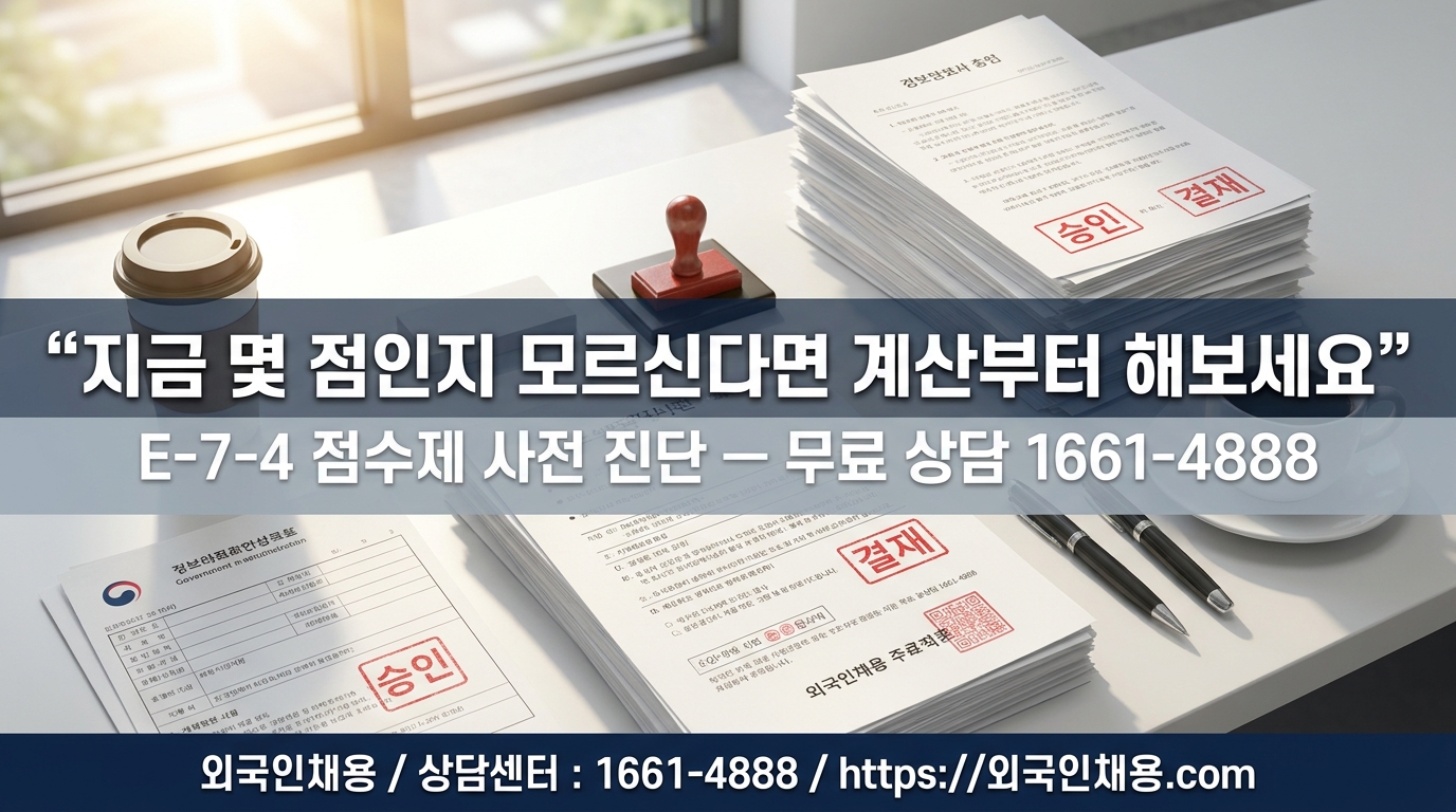 외국인채용 E-7-4 자격변경 무료 점수 사전 진단
