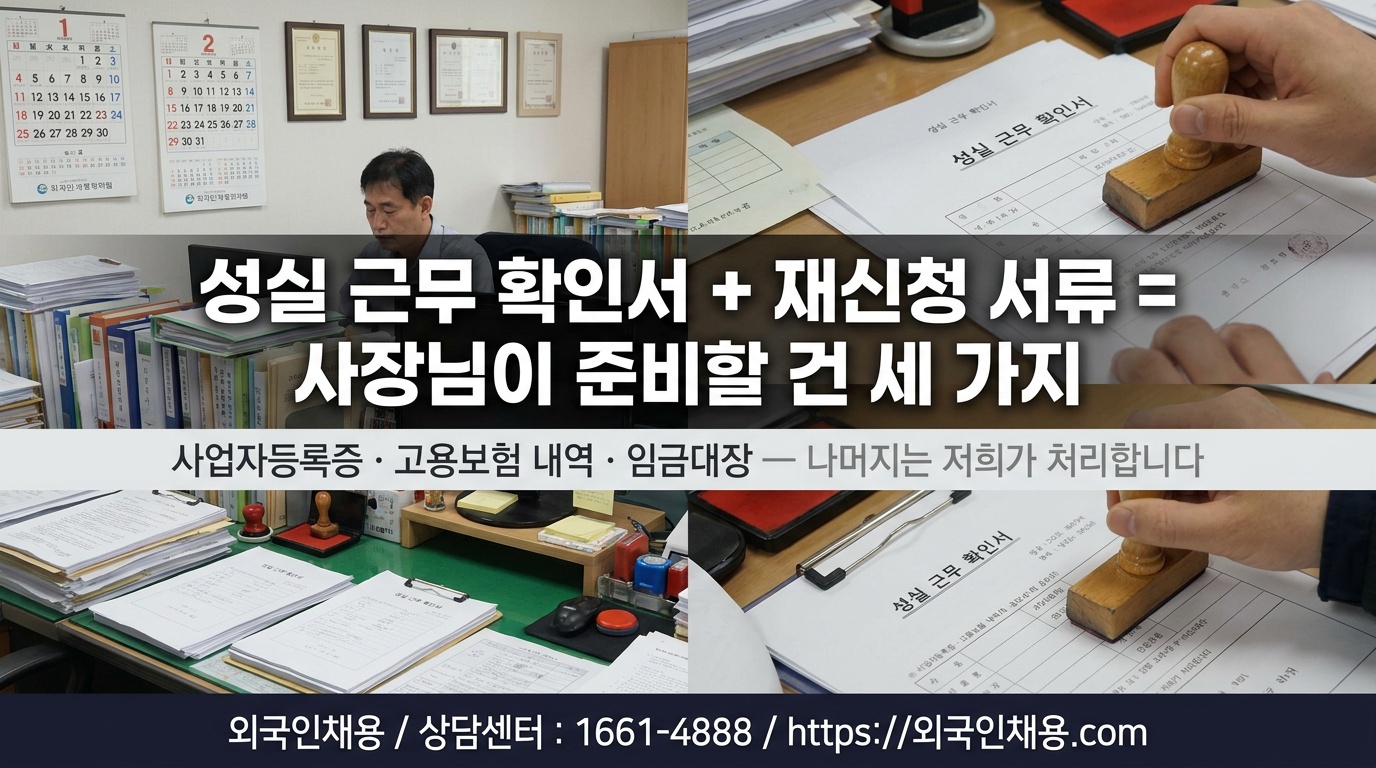 E-9 재입국 특례 조건과 성실 근무 확인서 발급